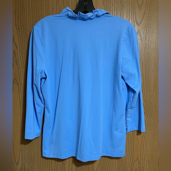 J. McLaughlin Durham Vibrant Blue Ruffled Blouse - Picture 2 of 5